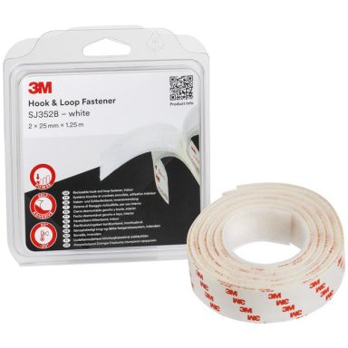 3M Hook & Loop SJ352B Borrelås hvit