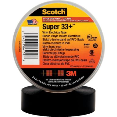 3M Scotch Super 33+ Sähköteippi musta, 19 mm x 20 m