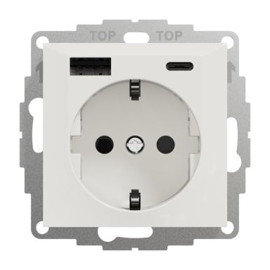 Elko USB A+C 3A Schuko fv Ladeuttak
