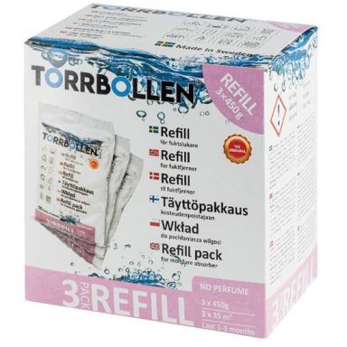 Torrbollen 7114 Refill 450g, 3-pack, för fuktslukare
