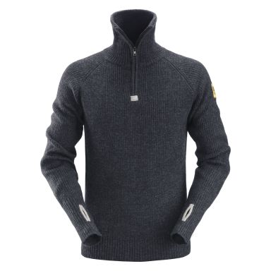 Snickers Workwear 2905 Sweater Navyblå, med kort lynlås