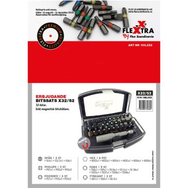 Flexxtra 100322 Bitssett 32 deler