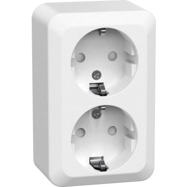 Gelia Connect 2 Home Stikkontakt 2-veis, utenpåliggende, jordet