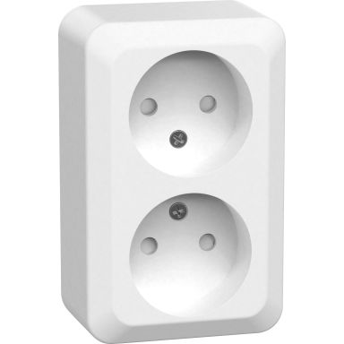 Gelia Connect 2 Home Stikkontakt 2-veis, utenpåliggende, ujordet