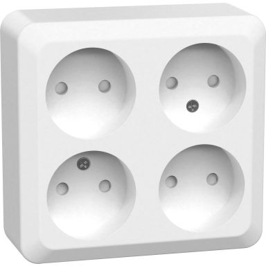 Gelia Connect 2 Home Stikkontakt 4-veis, utenpåliggende, ujordet