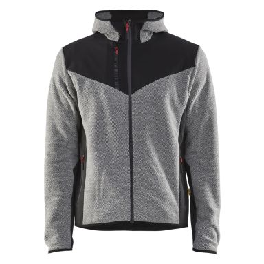 Blåkläder 594025369099M Takki neulosta, softshell-vahvikkeet, harmaameleerattu/musta