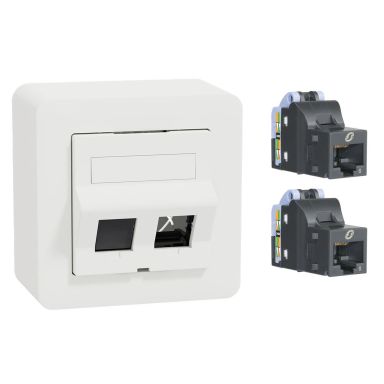 Schneider Electric Exxact Modularuttak vinklet, trykknappfeste