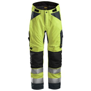 Snickers Workwear 6639 AllroundWork Toppahousut huomioväri, keltainen, pitkä malli