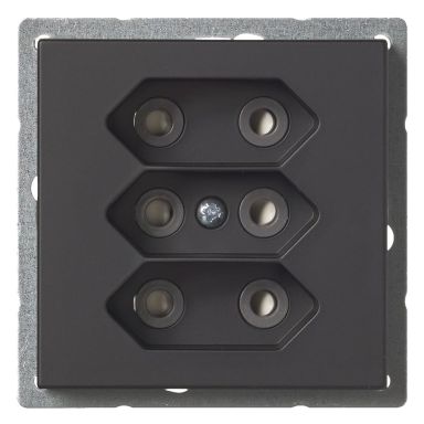 ABB Impressivo 303UC-885 Stikkontakt 3-veis, matt svart