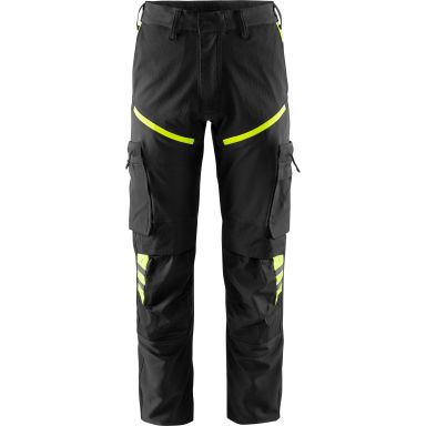 Fristads FR 2653 LWS Arbetsbyxa svart/gul, stretch