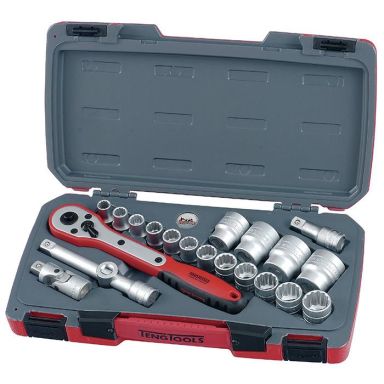Teng Tools T1221 Hylsnyckelsats 12-kant, 21 delar