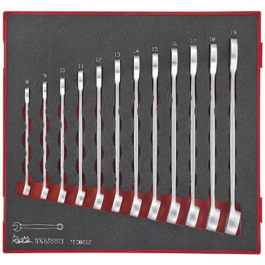 Teng Tools TED8012 U-ringnyckelsats 12 delar, 8-19 mm