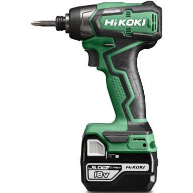 HiKOKI WH18DD Slagskruvdragare med 2 st 5,0 Ah batterier och laddare