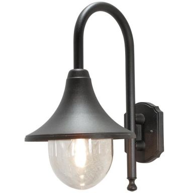 Konstsmide Bari Seinävalaisin E27, 60 W, musta