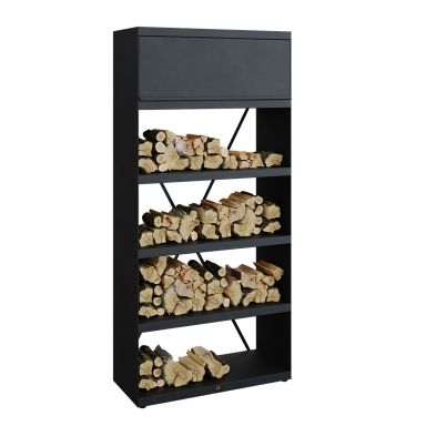 OFYR Wood Storage Black 100 Förvaringshylla svartlackerat stål