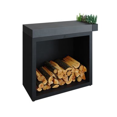 OFYR Butcher Block Storage 90 Black CD Arbetsbord svartlackerat stål, toppskiva i keramik