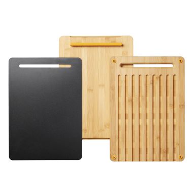 Fiskars Functional Form Skärbräda bambu, 3 delar