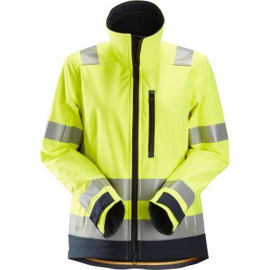 Snickers Workwear 1237 AllroundWork Softshelltakki huomioväri, keltainen/laivastonsininen
