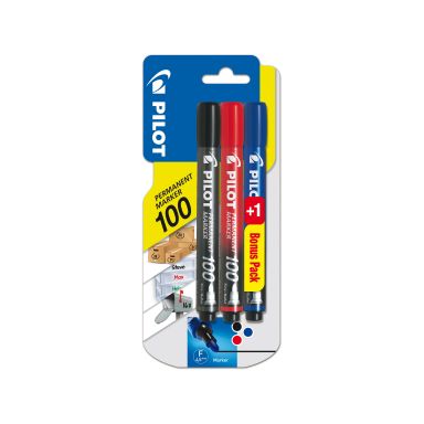 Pilot Permanent Marker 100 Huopakynä pyöreä/kartiomainen kärki, 3 kpl