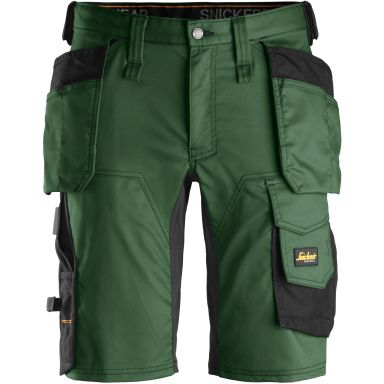 Snickers Workwear 6141 AllroundWork Shorts skogsgrön/svart