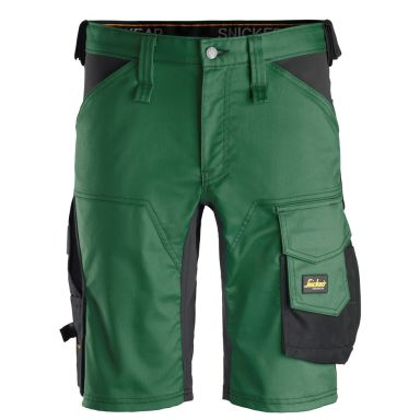 Snickers Workwear 6143 AllroundWork Shortsit metsänvihreä/musta