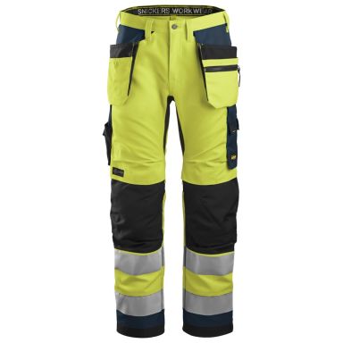 Snickers Workwear 6230 AllroundWork Työhousut huomioväri, keltainen/ laivastonsininen