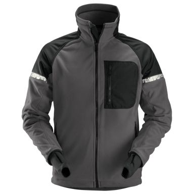 Snickers Workwear 8005 AllroundWork Fleecejakke vindtett, stålgrå/svart