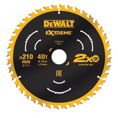 Dewalt DT20433-QZ Sahanterä 210 x 30 mm, 40T