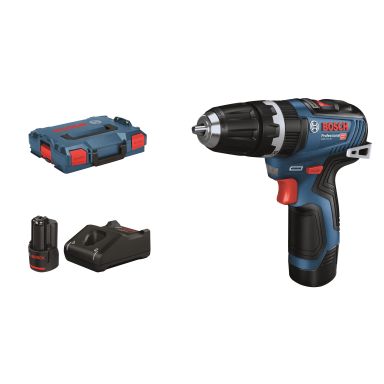Bosch GSB 12V-35 Iskuporakone sisältää akun ja laturin