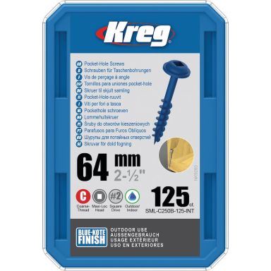 Kreg SML-C250B-125 Skruv 64 mm Ø, Blue-Kote, 125-pack