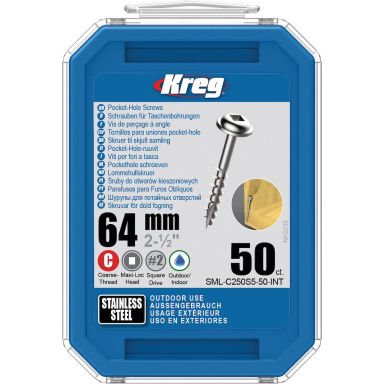 Kreg SML-C250S5-50 Ruuvi 64 mm Ø, ruostumaton, Maxi-Loc