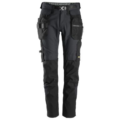 Snickers Workwear 6972 FlexiWork Arbeidsbukse stålgrå/svart, med stretch