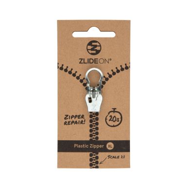 ZlideOn 8C Dragkedjelöpare silver, tät coil-dragkedja, XL