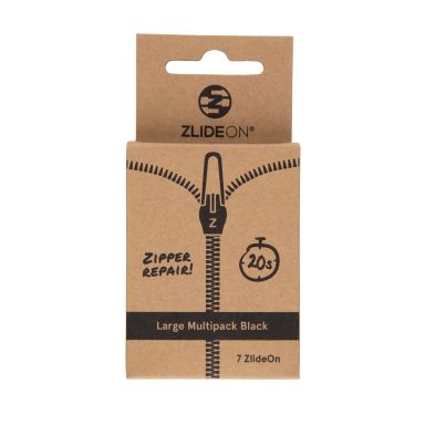 ZlideOn 10915 Dragkedjelöpare svart, large multipack, 7-pack