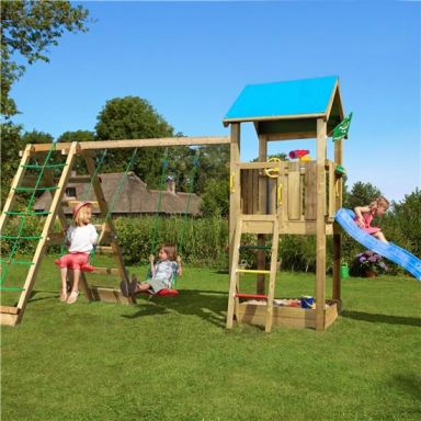 Jungle Gym Castle Lektorn med klättermodul och rutschkana