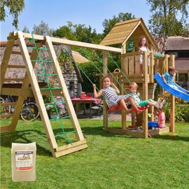 Jungle Gym Cubby Lektorn med klättermodul, sand och rutschkana