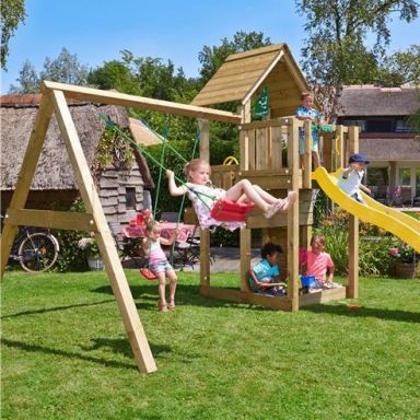 Jungle Gym Cubby Lektorn med gunga och rutschkana