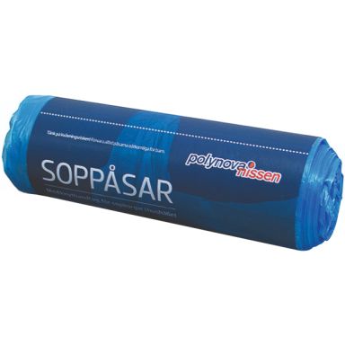 Polynova Nissen 6000009 Roskapussi Solmittavalla kahvalla, 30 l, 25 kpl/rulla