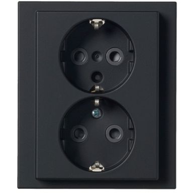 ABB Impressivo 302EUJ-885 Seinäpistorasia 2-osainen, mattamusta