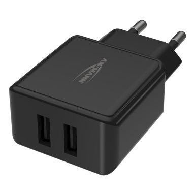 Ansmann HC212 svart USB-laturi musta