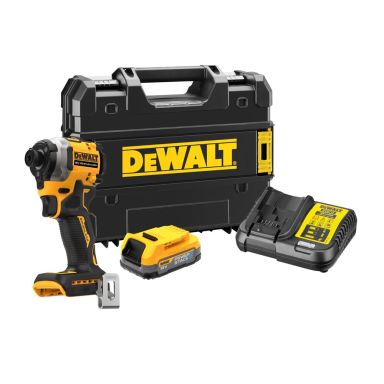 Dewalt DCF850E1T-QW Slagskrutrekker med 1 stk 1,7 Ah batteri, lader