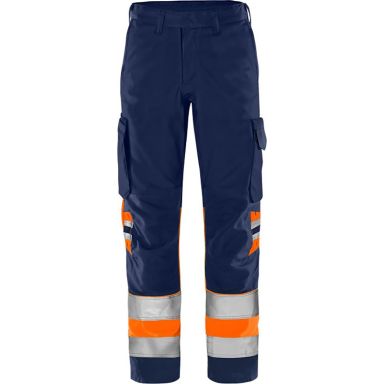 Fristads 2668 GPLU Håndværkerbukser Bemærk, orange/marineblå