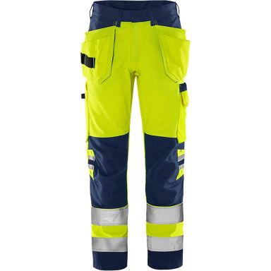 Fristads 2641 GPLU Työhousut neonkeltainen/tummansininen