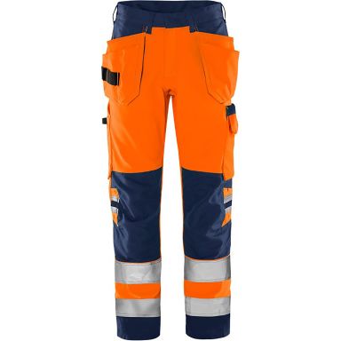 Fristads 2641 GPLU Arbeidsbukse varseloransje/marineblå