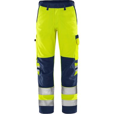 Fristads 2651 GPLU Työhousut neonkeltainen/tummansininen