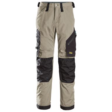 Snickers Workwear 6310 LiteWork Håndværkerbukser Khaki/sort, med stretch