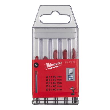 Milwaukee 4932479948 Lasi- ja laattaporanteräsarja 5-osainen