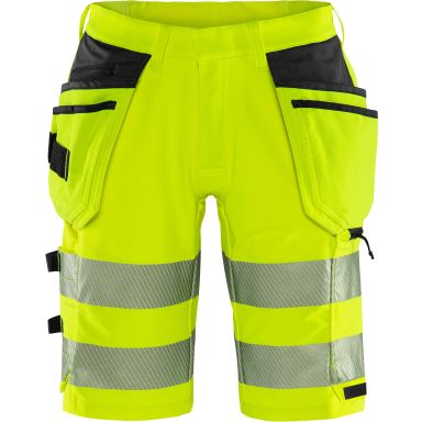 Fristads 2646 GSTP Työshortsit huomioväri ja heijastinosat, neonkeltainen/musta