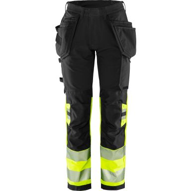 Fristads 2663 GSTP Arbetsbyxa varsel, svart/gul