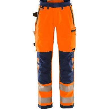 Fristads 2665 GSTP Arbeidsbukse varsel, oransje/marineblå